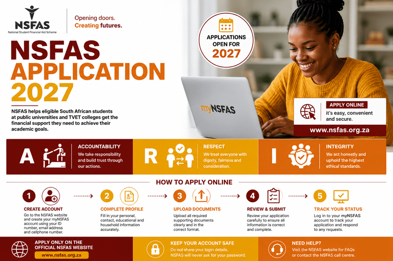 NSFAS Online Application 2027 form